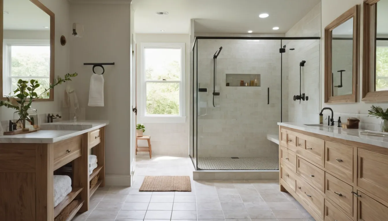 Modern remodeled bathroom with a tiled walk-in shower in a Wixom home